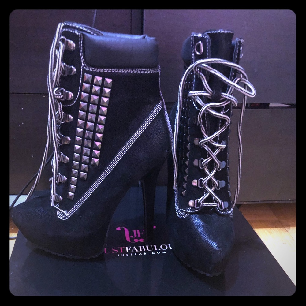 Black high heeled Booties